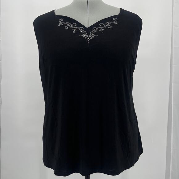 Antthony Sequin Embroidery Womens Top Sz 3X Whimsigoth Dark Romantic Holiday - Picture 12 of 12